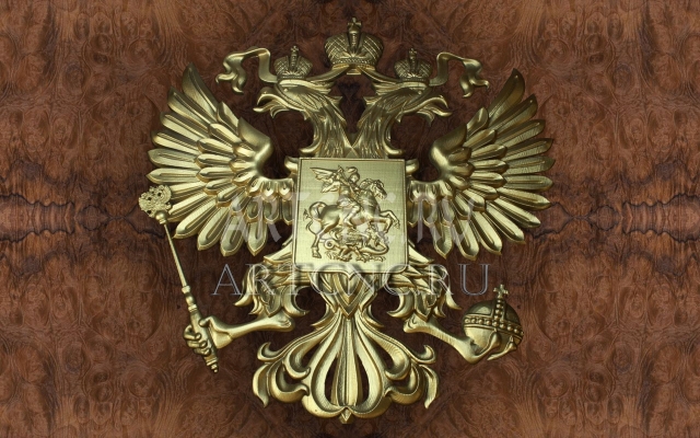 Деревянный резной герб  - artcnc.ru