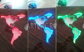 Карта мира с подсветкой - artcnc.ru